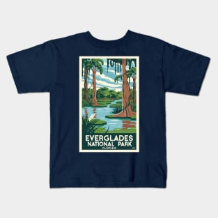 A Vintage Travel Art of the Everglades National Park - Florida - US Kids T-Shirt